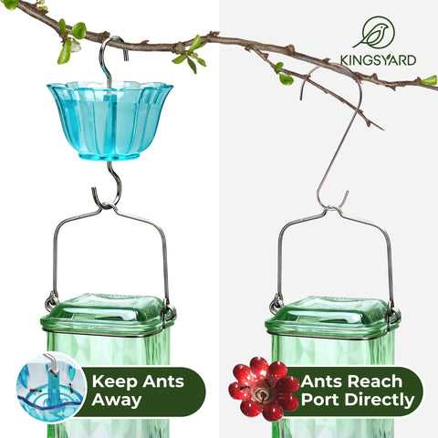Kingsyard glass hummingbird feeder wide-mouth bottle for easy filling and cleaning