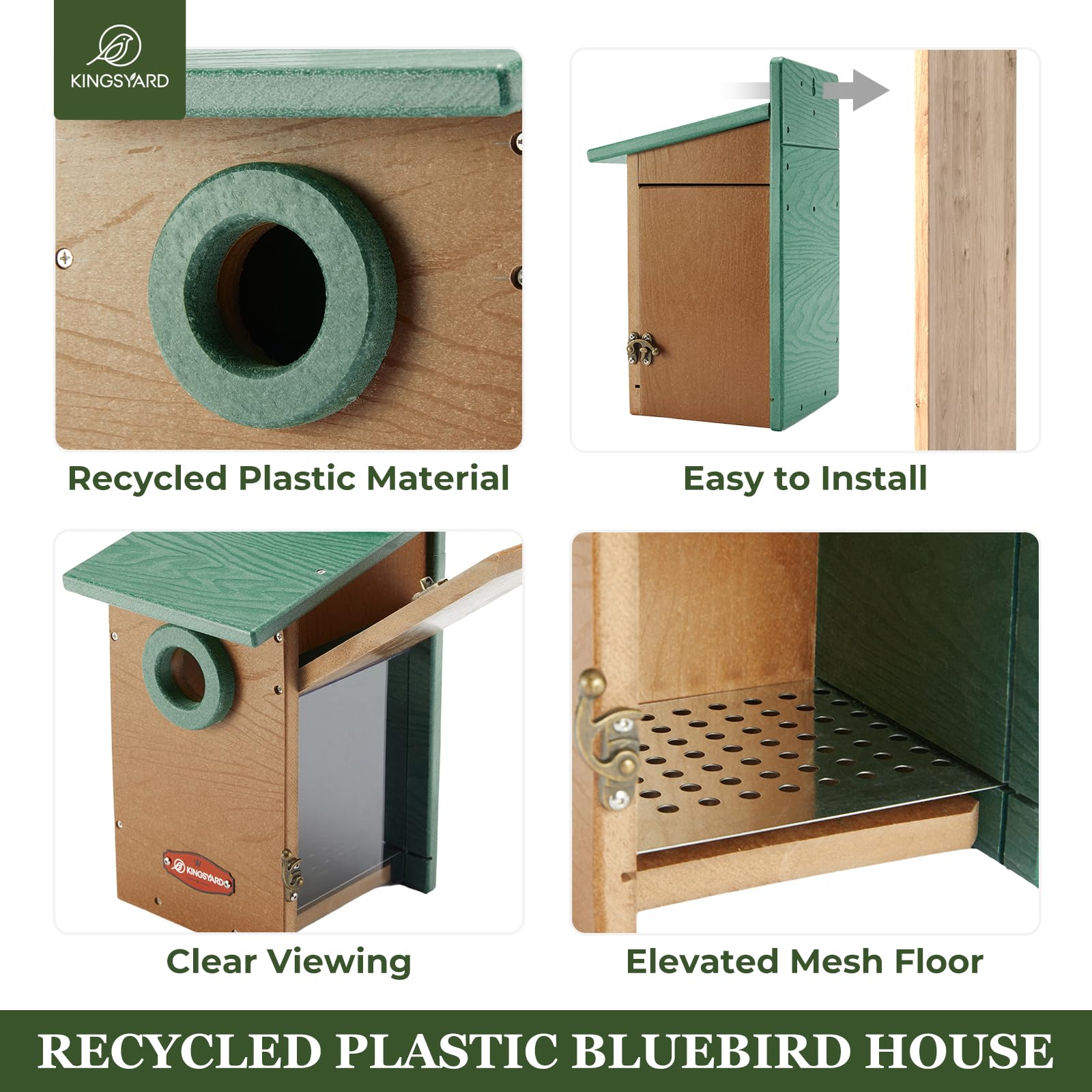 Kingsyard green brown nesting box blending into outdoor spaces