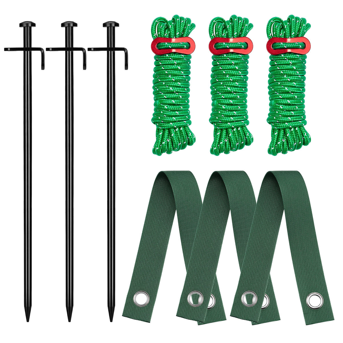 Kingsyard heavy-duty tree stake kit with 12-inch stakes stabilizes young trees.