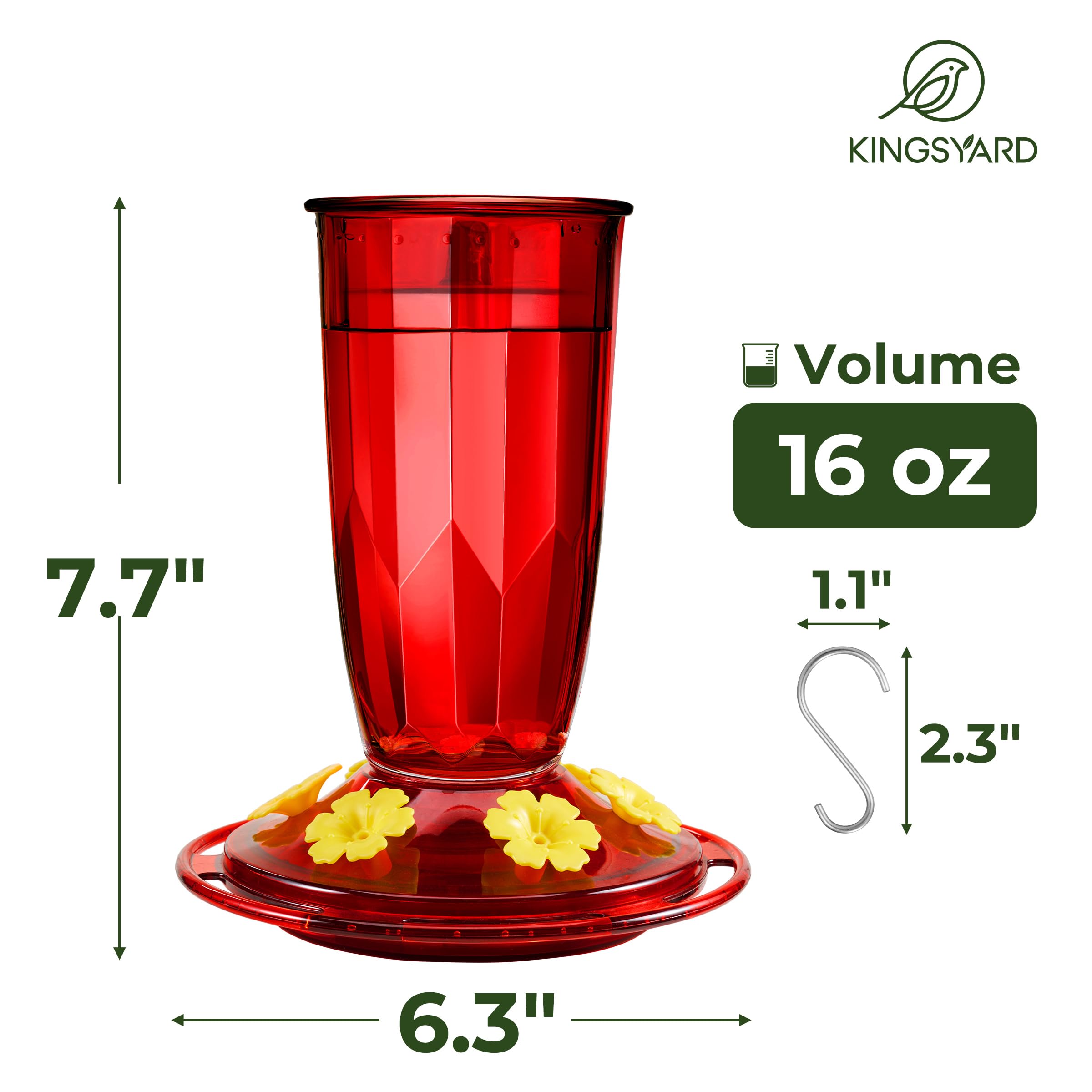 Built-in ant moat on Kingsyard feeder prevents nectar access by ants during feeding.