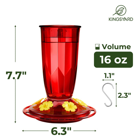 Built-in ant moat on Kingsyard feeder prevents nectar access by ants during feeding.