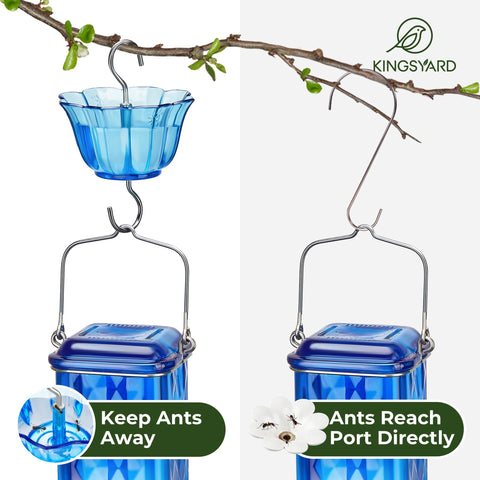 Kingsyard feeder with leak-proof base keeps nectar from spilling in windy conditions.