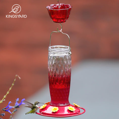 Kingsyard hummingbird feeder outdoors in garden setup for birds