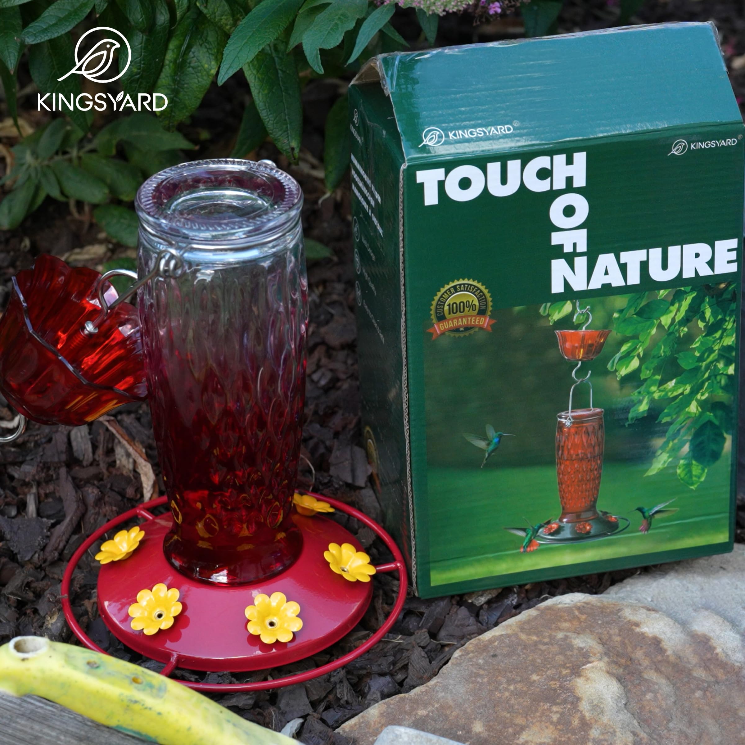 Kingsyard hummingbird feeder red gradient color enhances outdoor decor