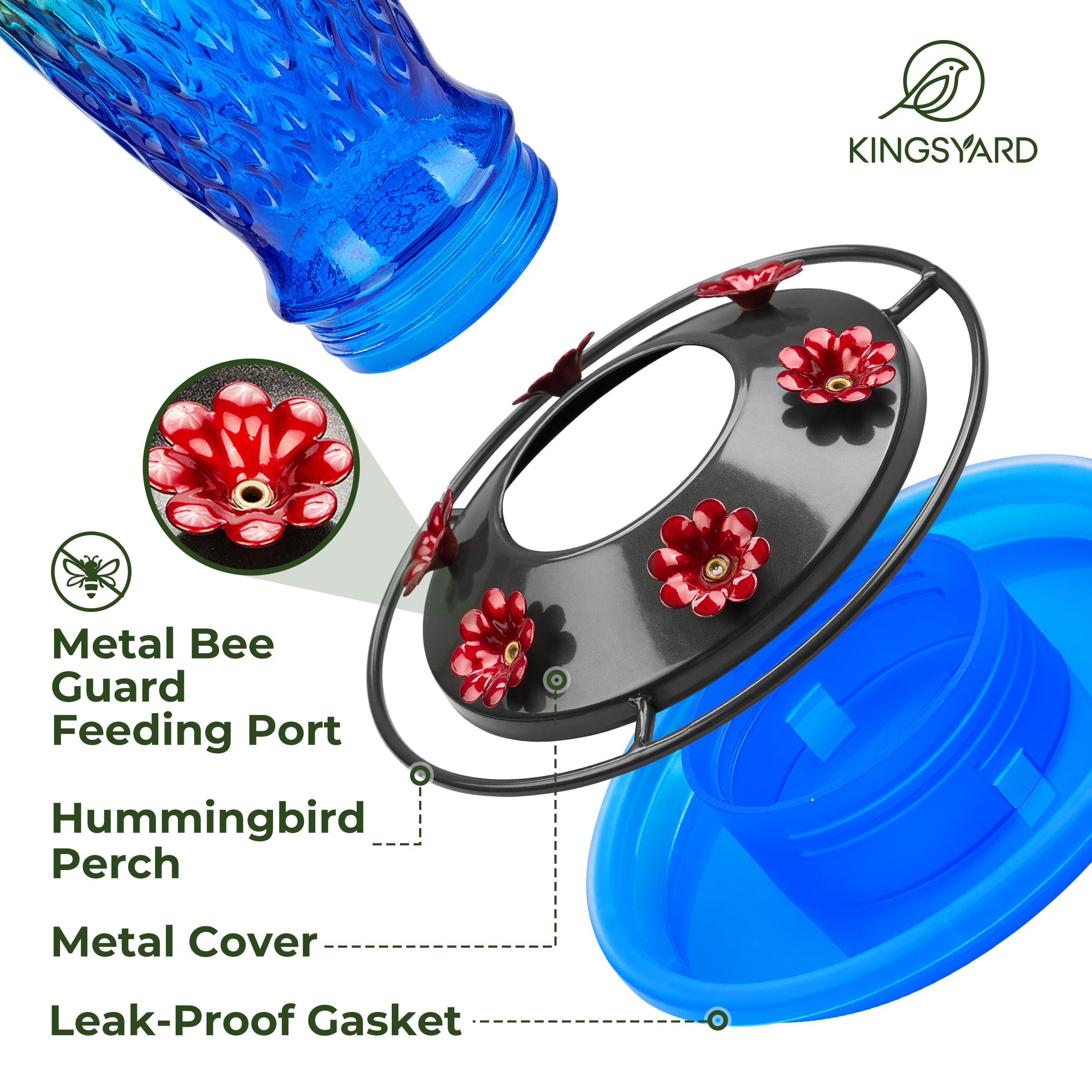 Kingsyard hummingbird feeder with six ports for multiple hummingbirds
