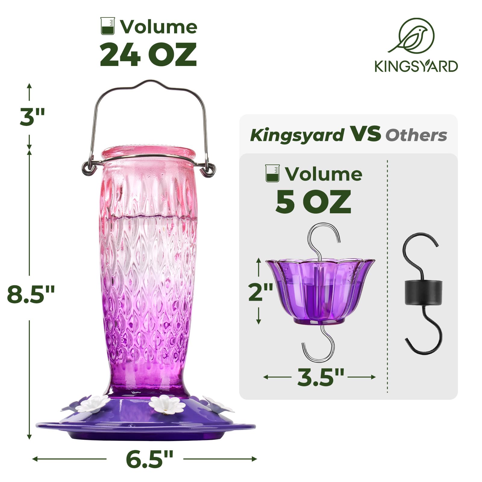 Wide-mouth design makes refilling and cleaning quick and simple.