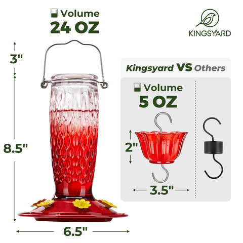 Kingsyard hummingbird feeder wide-mouth refill makes nectar easy
