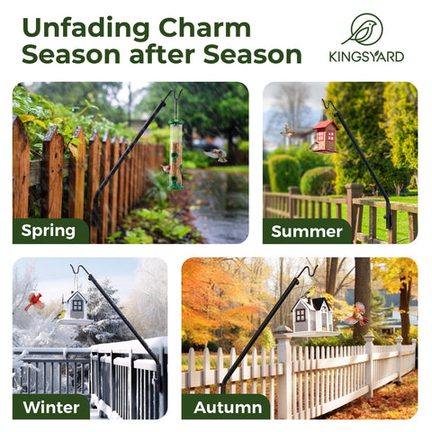 Kingsyard deck hook in metal finish supports outdoor decorations with style.