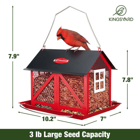 Kingsyard large-capacity 5lb seed feeder keeps seeds stocked for longer sessions