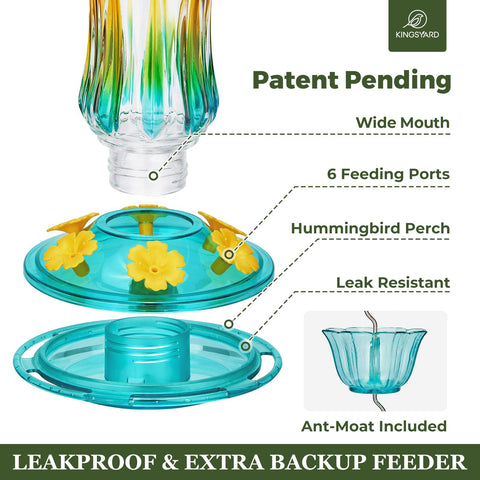 Kingsyard leak-proof base keeps nectar secure during outdoor use