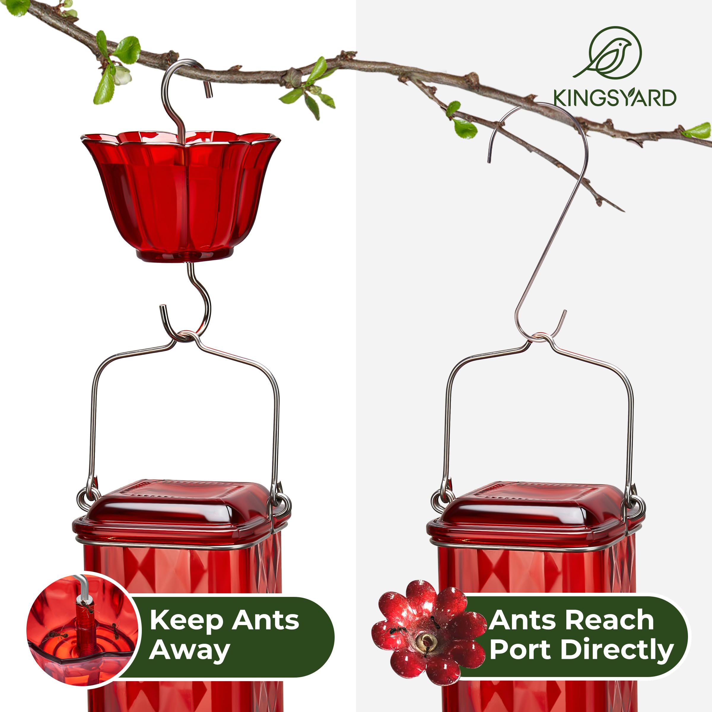 Kingsyard leak-proof glass feeder stays tidy even on breezy days.