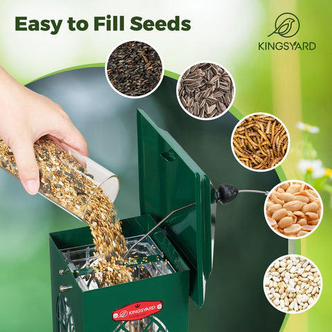 Kingsyard lid drainage holes keep seeds dry during rainy days