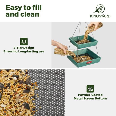 Kingsyard mealworm tray supports varied bird diets and longer visits.