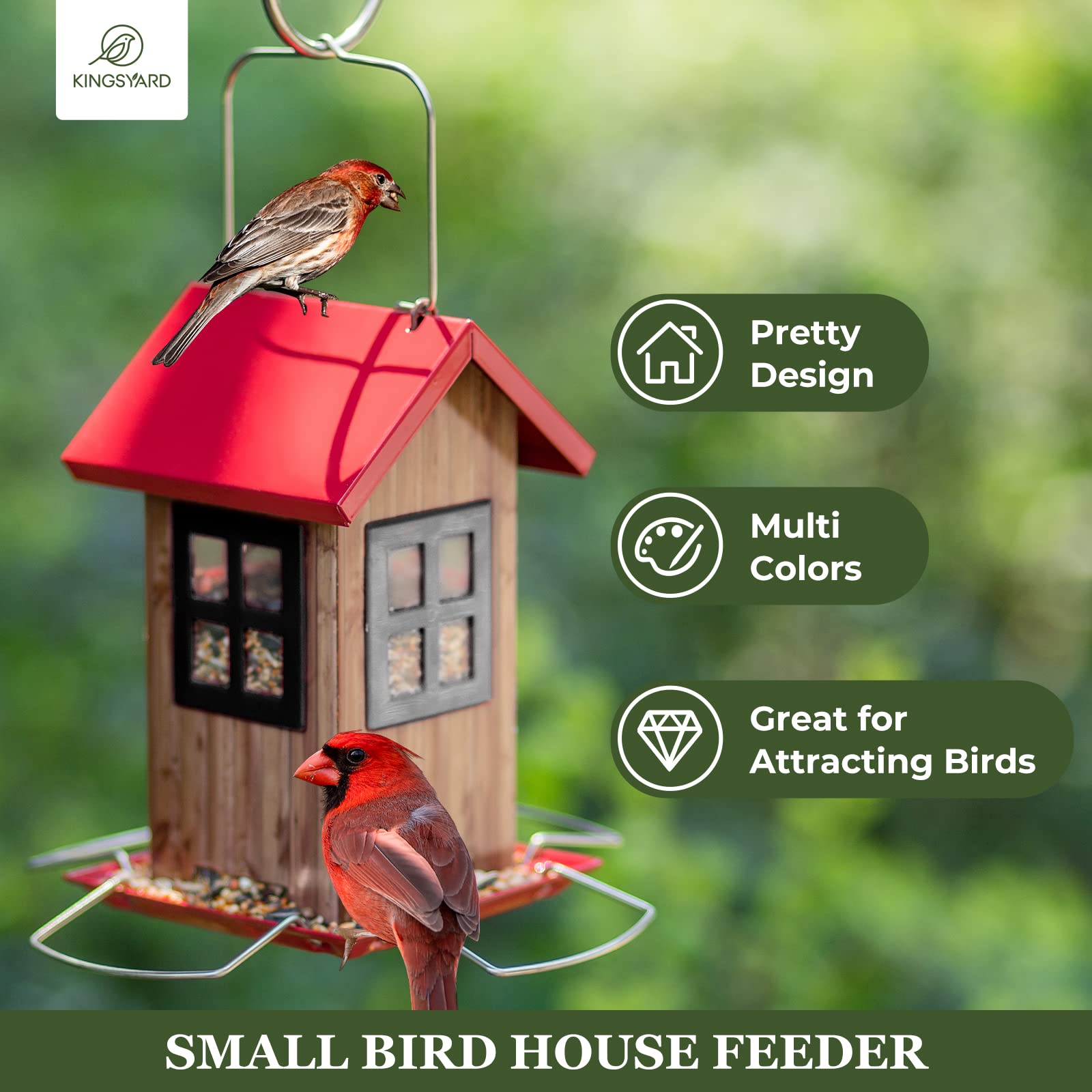 Kingsyard metal bird feeder design emphasizing durability for weather