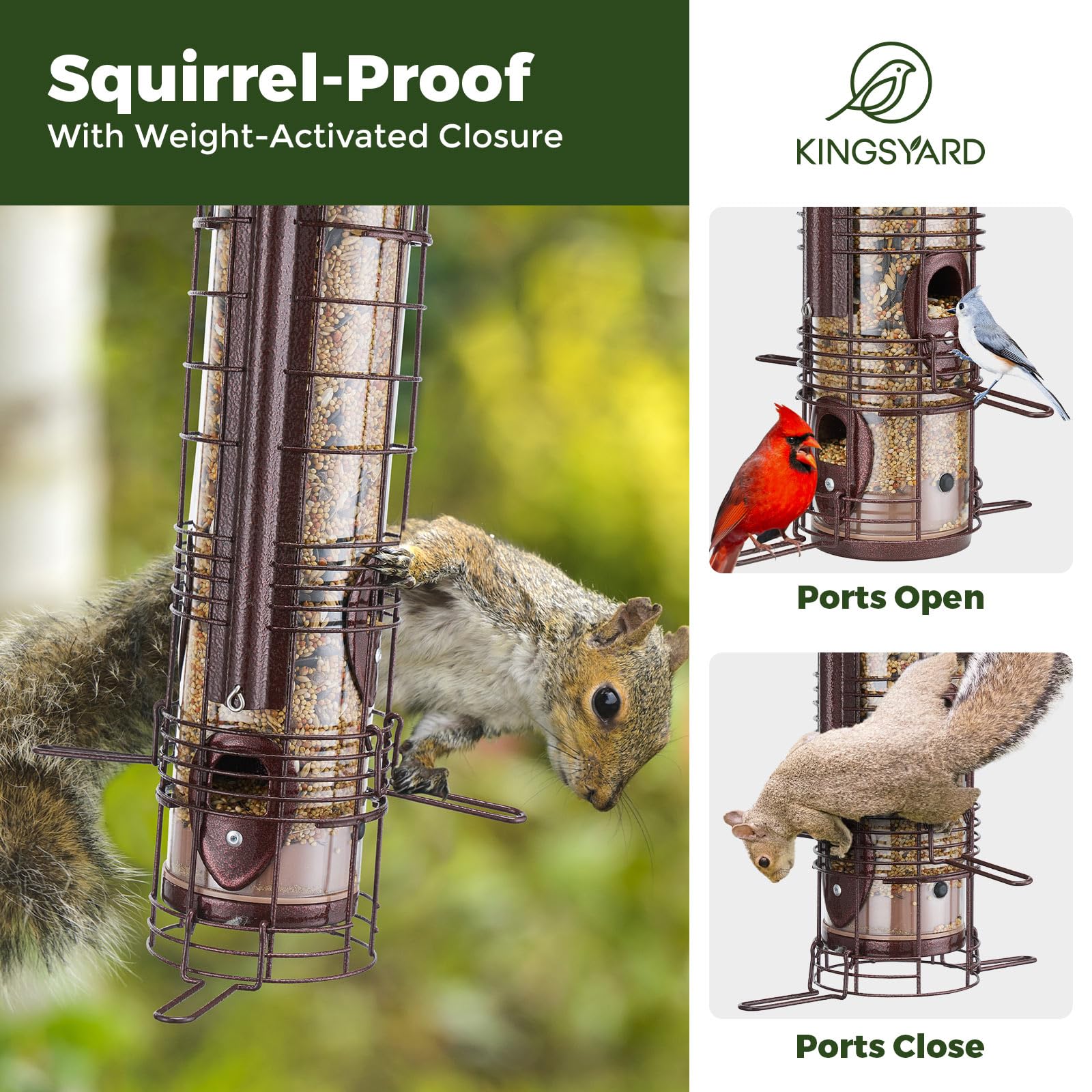 Kingsyard metal bird feeder copper finish built to endure outdoor weather