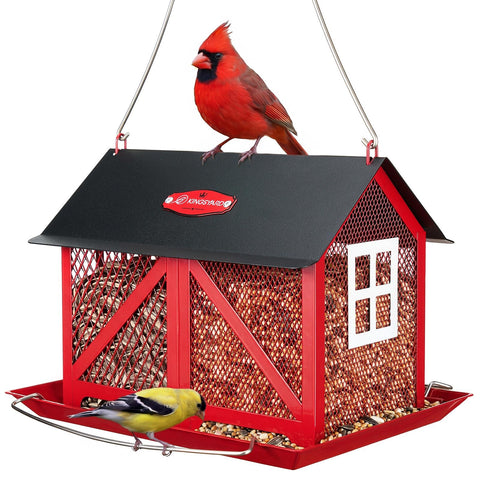 Kingsyard metal bird feeder outdoors hanging for year-round backyard visits