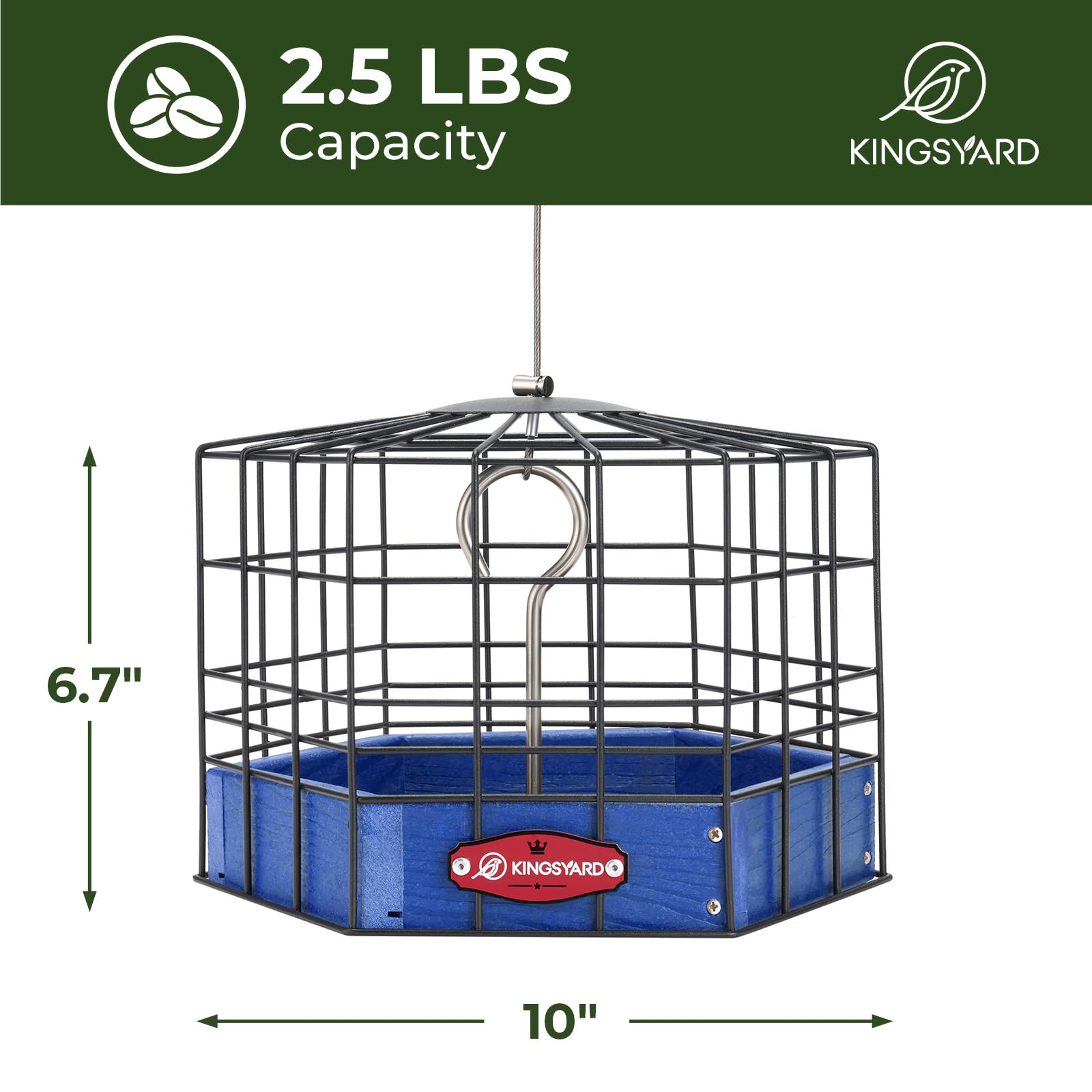 Kingsyard metal mesh tray provides ventilation for seeds, helping keep them dry.