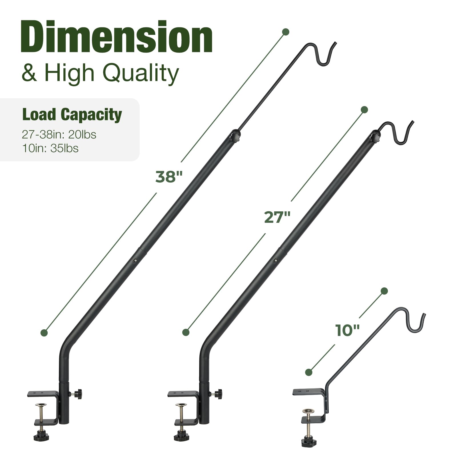 Kingsyard Middium deck hook bird feeder hanger keeps feeders accessible