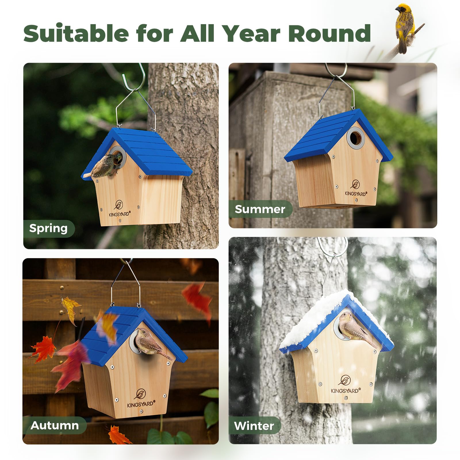 Kingsyard outdoor bird house in garden display for wildlife viewing