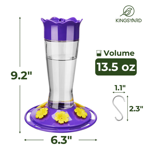 Kingsyard purple glass exterior adds garden charm while feeding hummingbirds