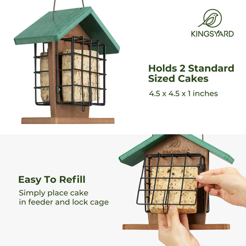 Kingsyard rainproof roof feeder protects treats from rain, ensuring steady feeding even during showers.