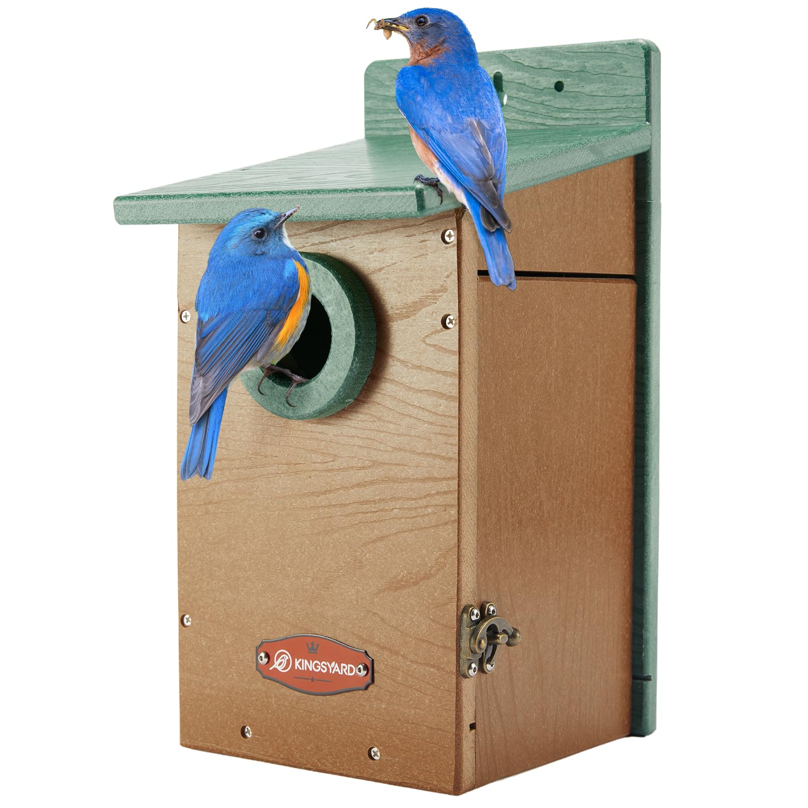 Kingsyard recycled plastic bird house with clear view panel for easy interior observation