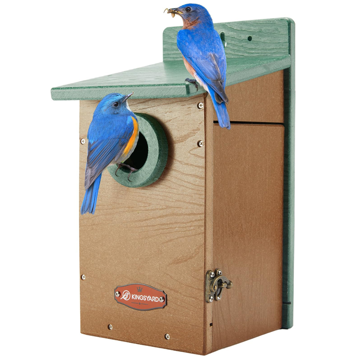 Kingsyard recycled plastic bird house with clear view panel for easy interior observation