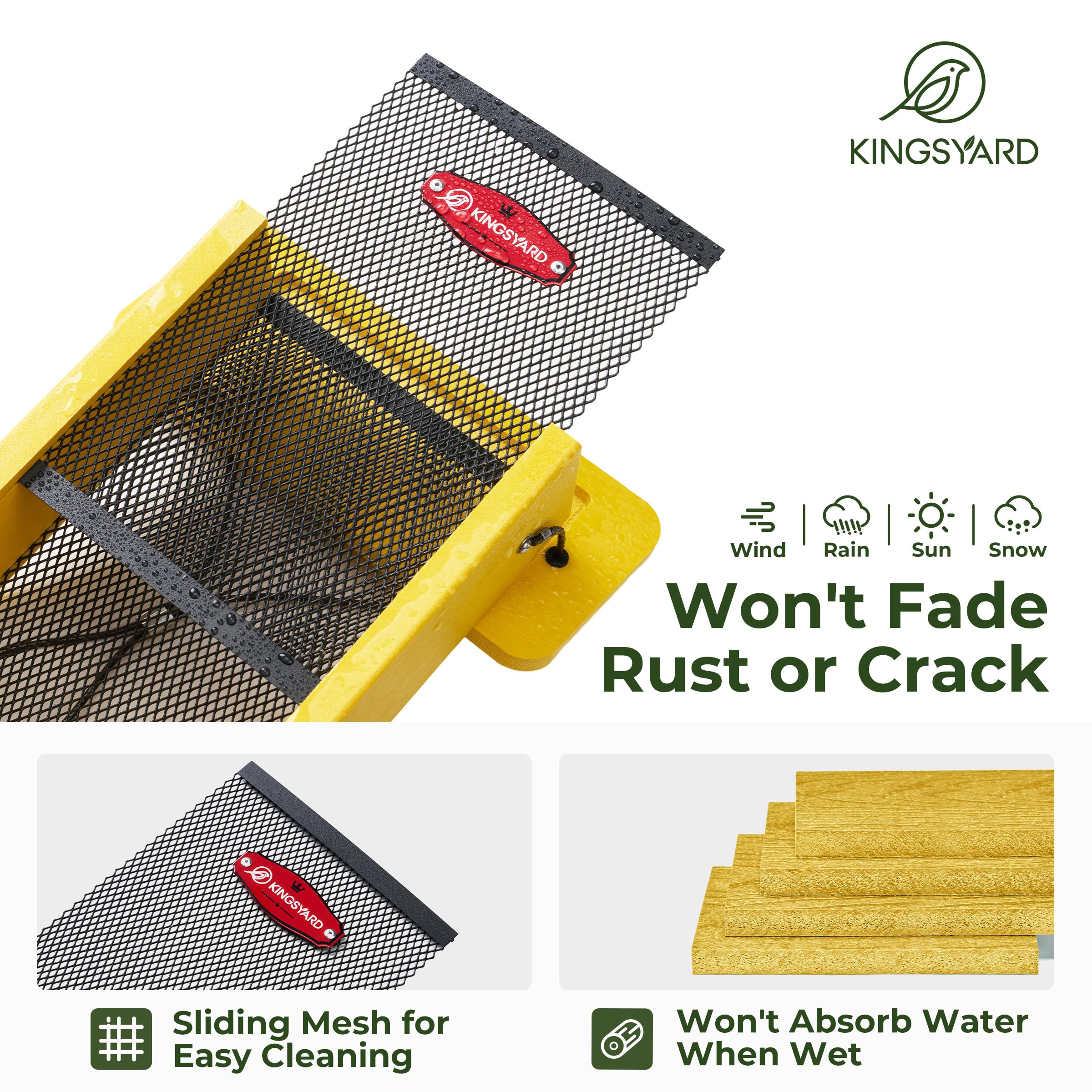 Kingsyard recycled plastic construction resists sun and cold