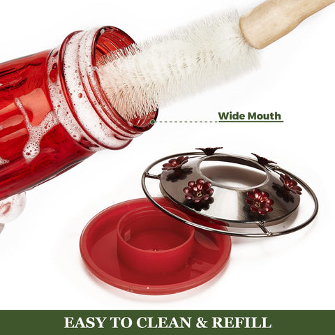 Red Kingsyard feeder adds vivid color to your garden and yard decor.