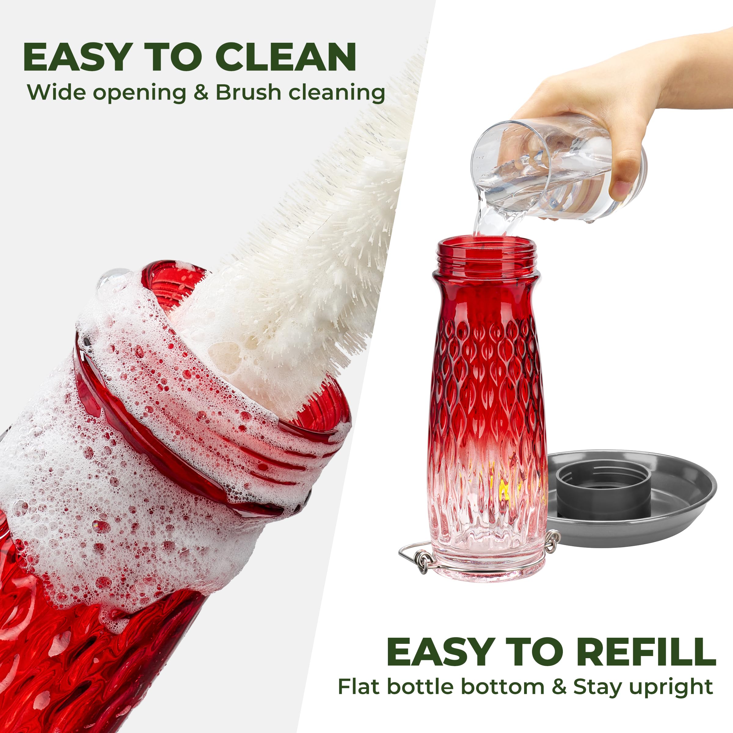 Kingsyard red gradient glass container adds decorative appeal to outdoor spaces.