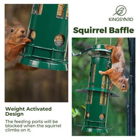 Kingsyard removable-base feeder allows easy cleaning after feeding, preventing seed clumps.