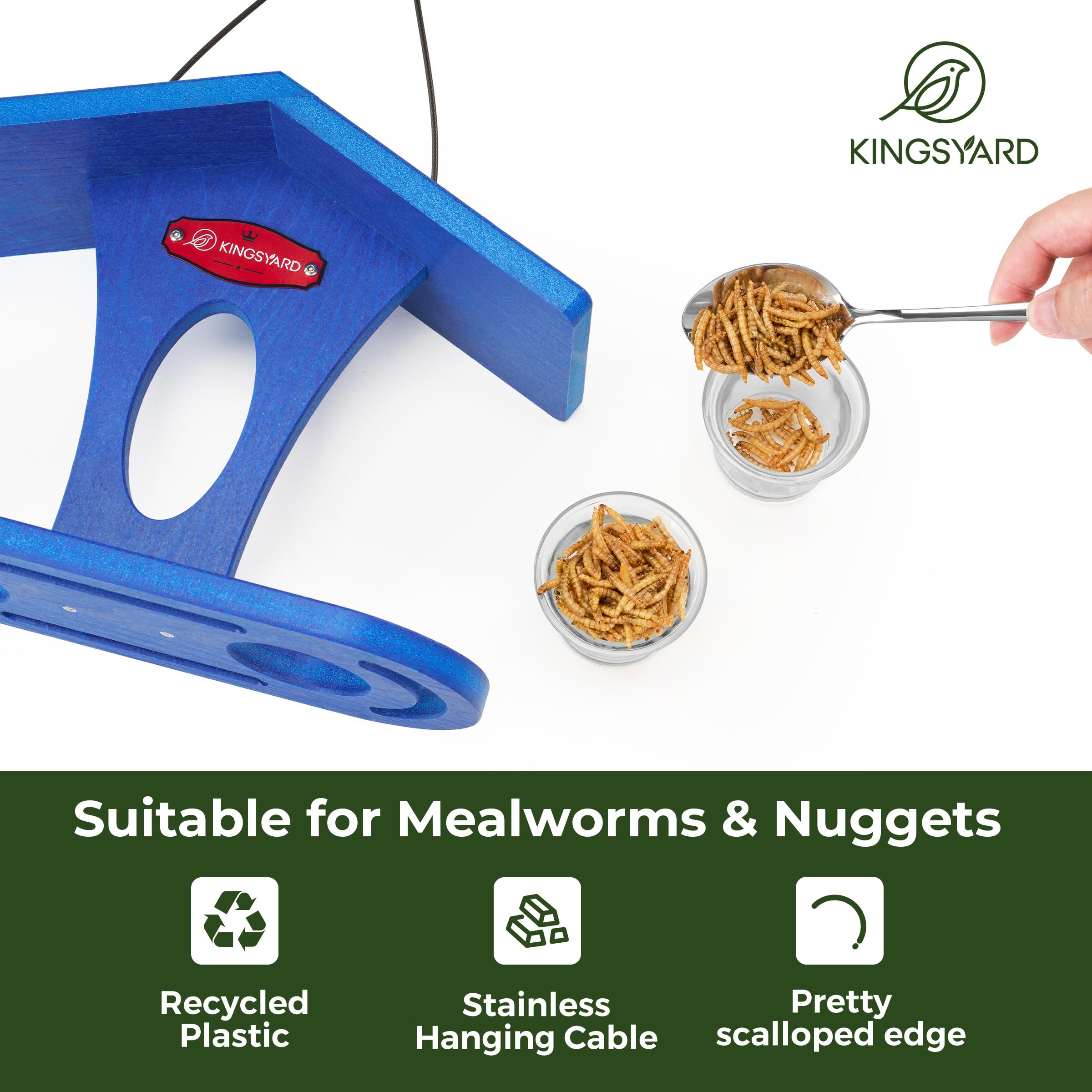 Kingsyard removable dishes simplify cleaning and refilling.
