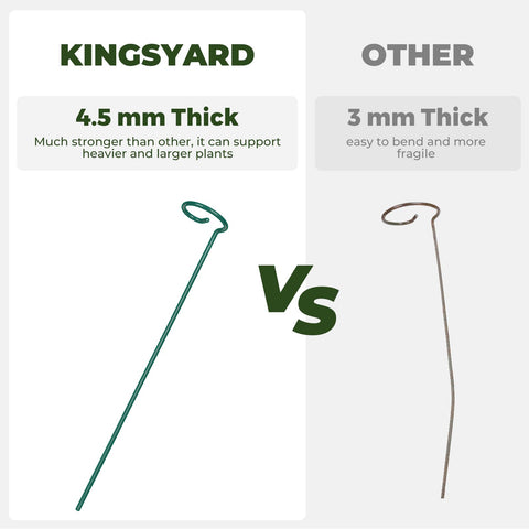 Kingsyard rust-proof steel stake demonstrates sturdy garden support.
