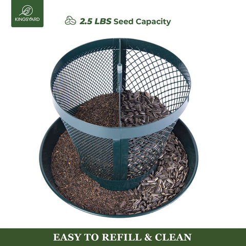 Kingsyard 2.5 lb seed capacity supports longer feeding sessions