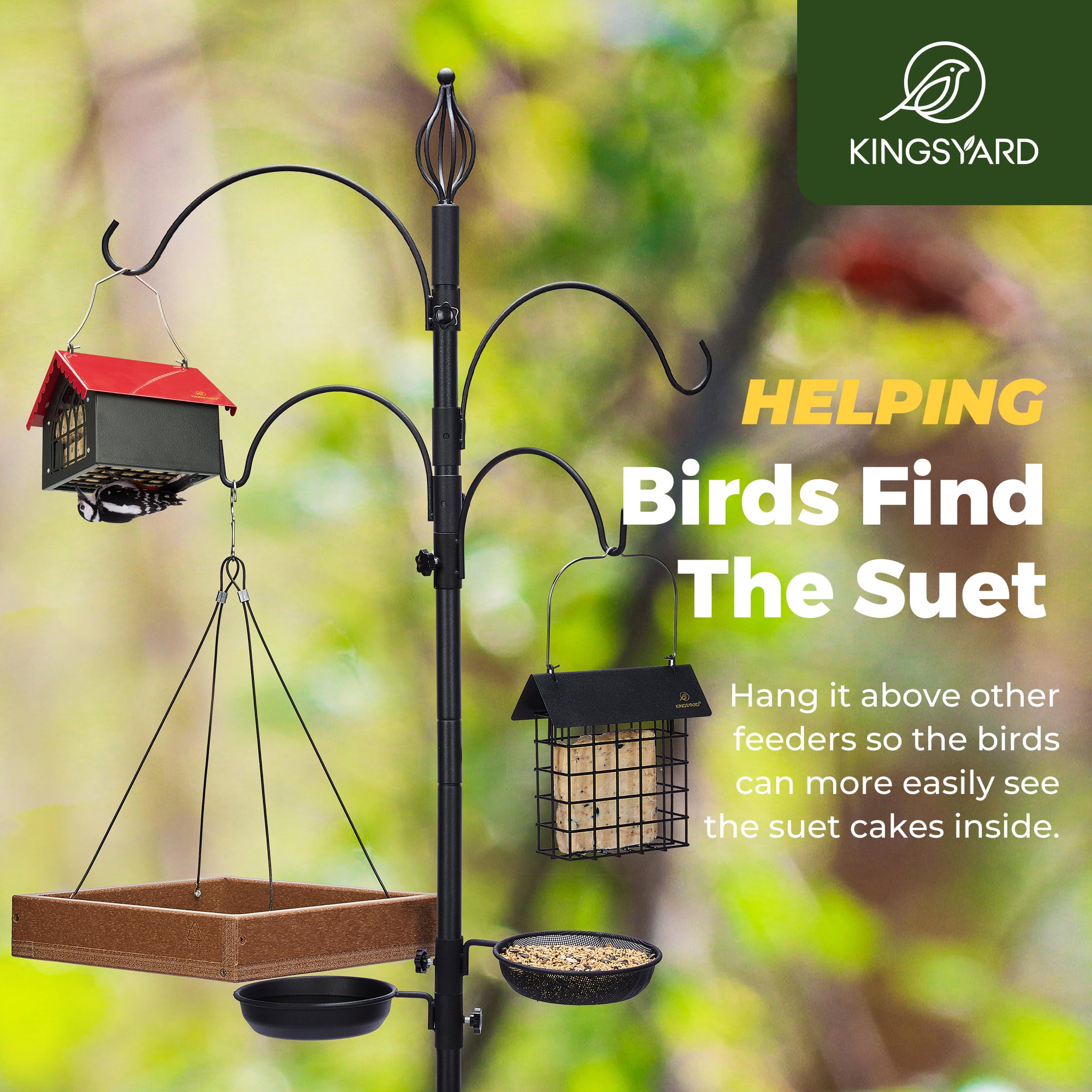 Kingsyard versatile use for suet blocks, oranges, or bread