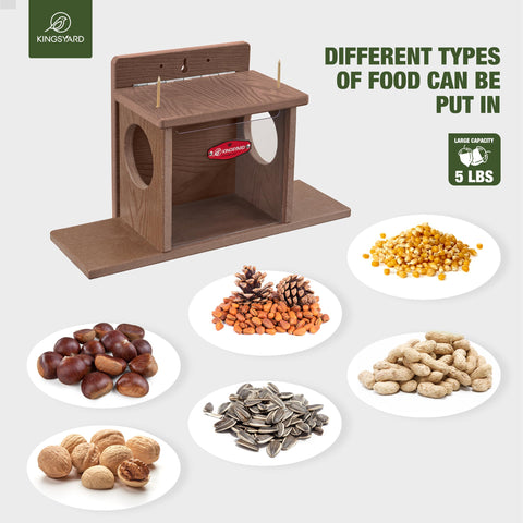 Kingsyard Squirrel Feeder Box recycled plastic construction resists moisture.