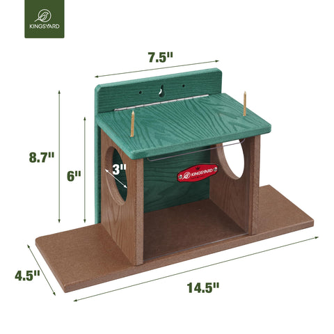 Kingsyard Squirrel Feeder front panel detached for easy cleaning.