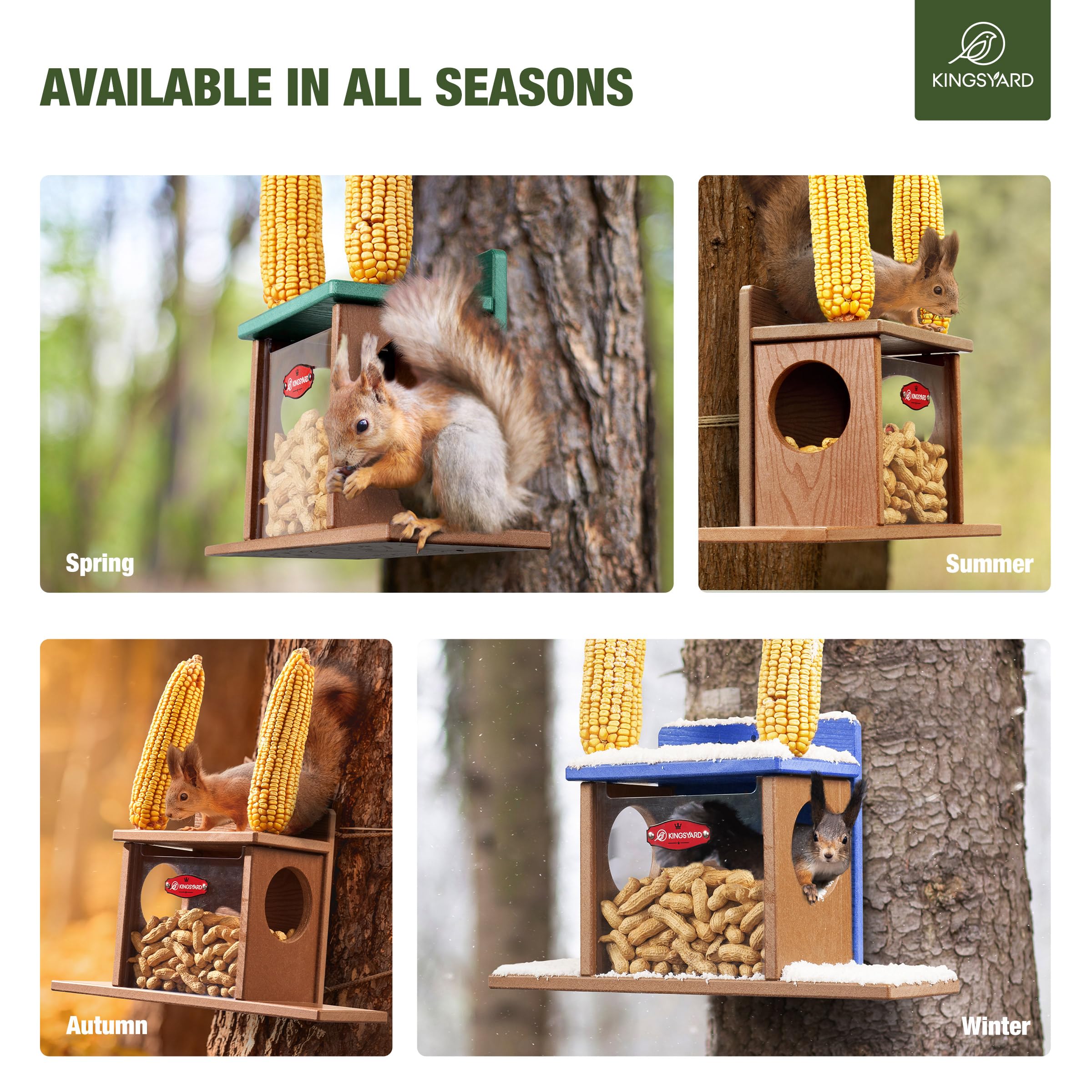Kingsyard Squirrel Feeder installation on a tree, fence, or post.