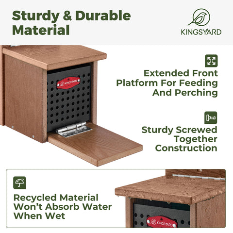 Kingsyard Front-lid design lets squirrels access treats.