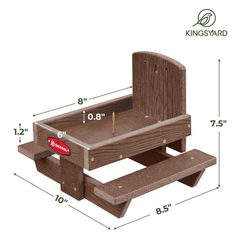 Kingsyard Squirrel Feeder Table backyard mount, easy installation on trees or posts.