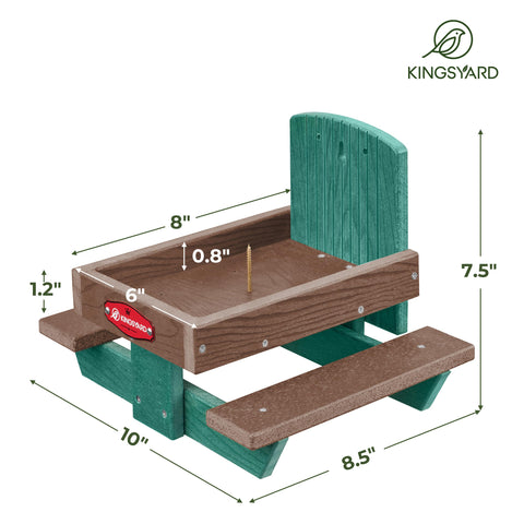 Kingsyard Squirrel Feeder Table green finish blends with garden decor.