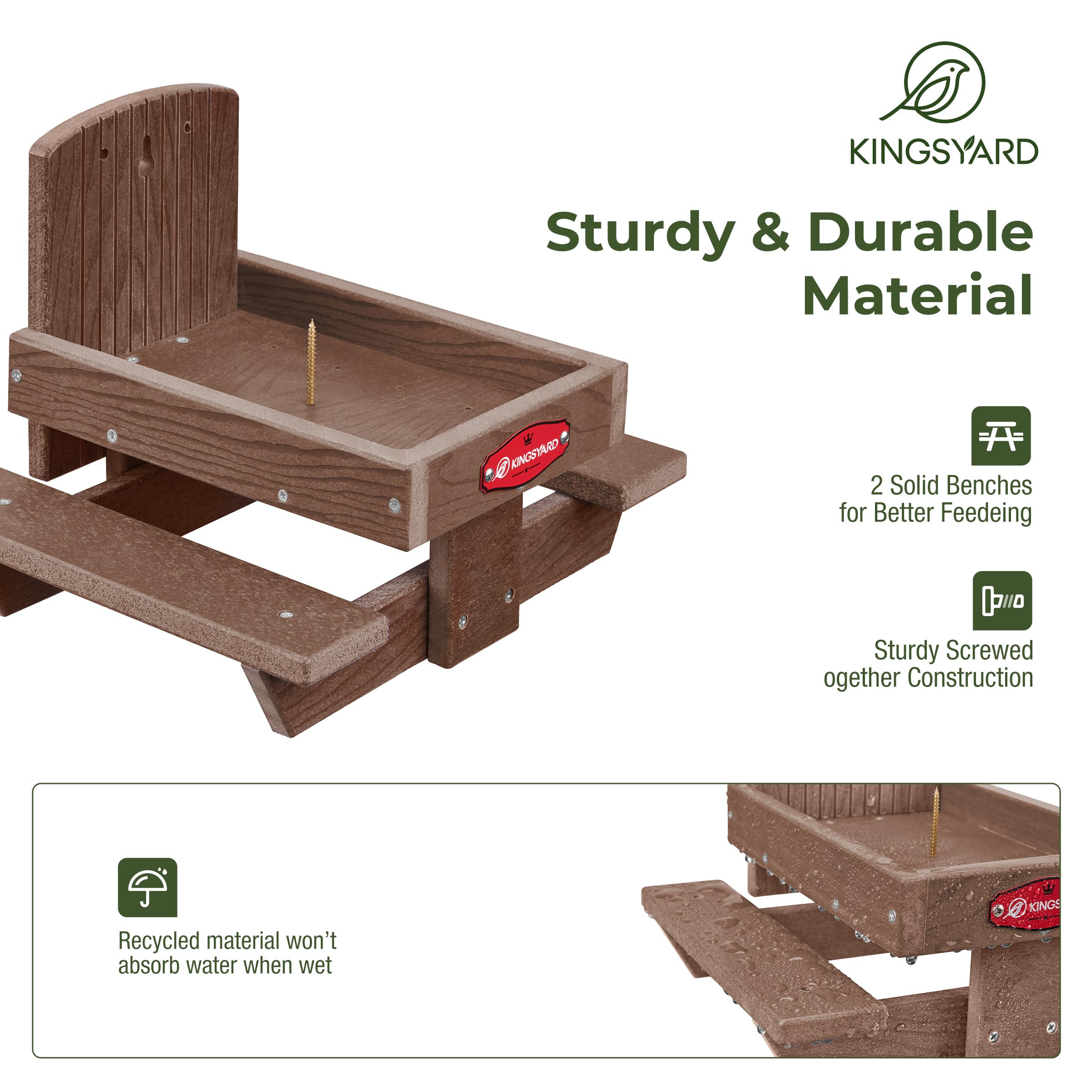 Kingsyard Squirrel Feeder Table middle screw keeps corn and treats secure.