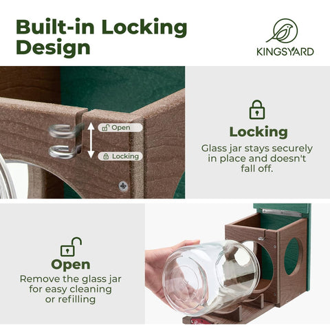 Kingsyard feeder in varied weather, illustrating the weatherproof design.