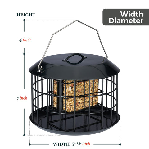 Kingsyard squirrel-proof suet feeder all-metal construction for year-round outdoor use.