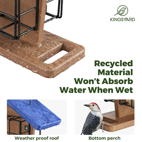 Kingsyard suet cages open for easy refills and quick maintenance.