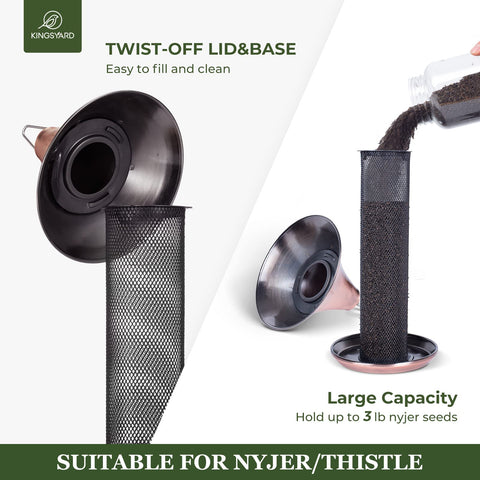 Kingsyard feeder top and base access designed for easy refills