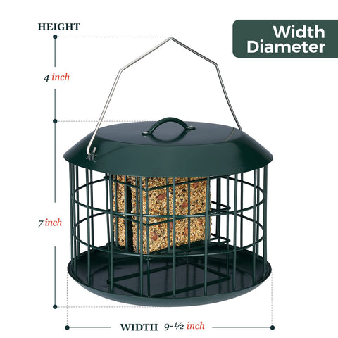Kingsyard top baffle shields sun and rain for comfortable feeding.