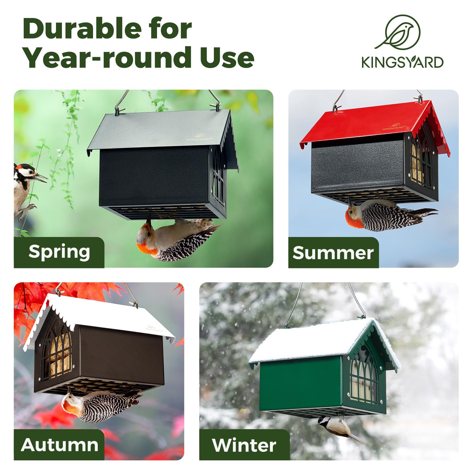 Removable roof enables quick refills and thorough cleaning.