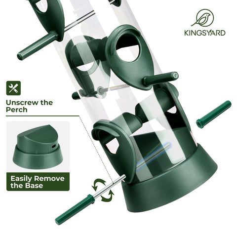 Kingsyard bird feeder drainage holes protect seeds from rain and moisture.