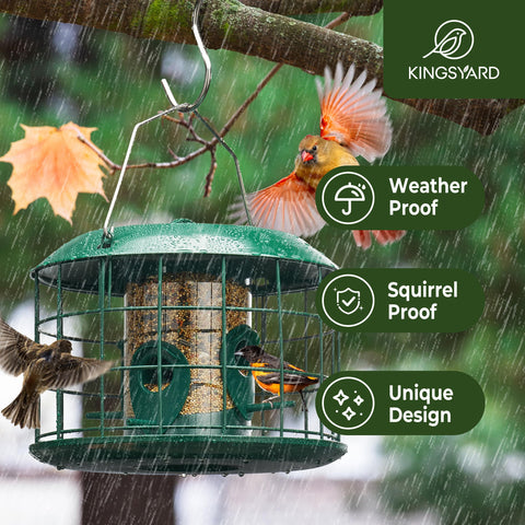 Kingsyard robust metal construction withstands weather and pests.
